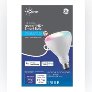 GE Cync Full Color reveal HD Smart Bulb 750 lumens indoor floodlight